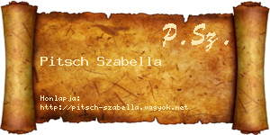 Pitsch Szabella névjegykártya